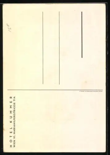 AK Wien, Hotel Kummer, Mariahilferstrasse 71A