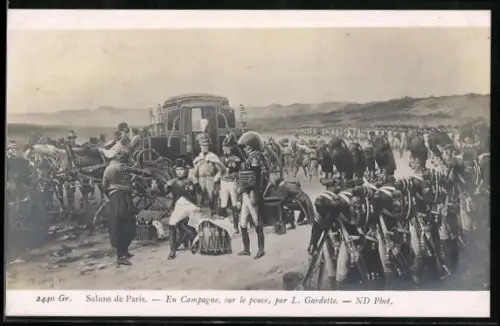 AK En Campagne, sur le pouce, Napoleon