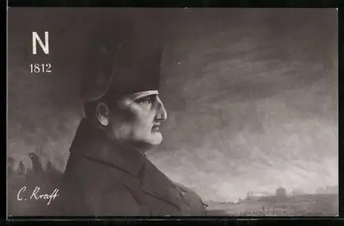Künstler-AK Napoleon 1812 im Profil