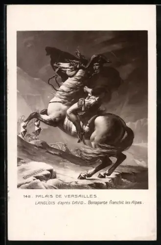 Künstler-AK Napoleon Bonaparte überquert die Alpen