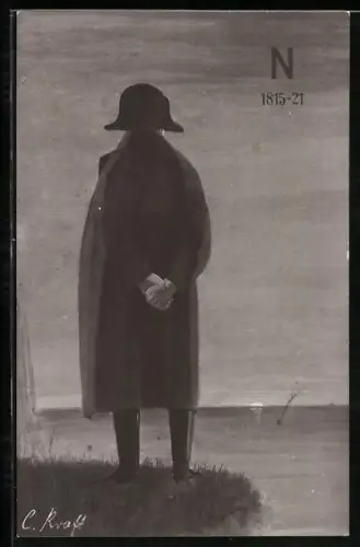 Künstler-AK Napoleon blickt aufs Meer