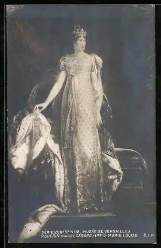 AK Königin Marie Luoise von Frankreich mit Hermelin und Krone