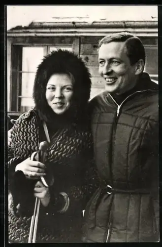 AK Gstaad, Königspaar von den Niederlanden