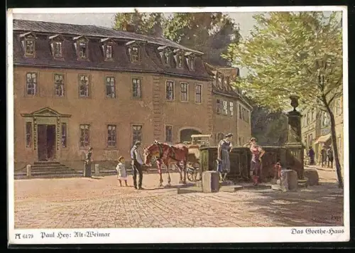 Künstler-AK P. Hey: Weimar, Das Goethe Haus