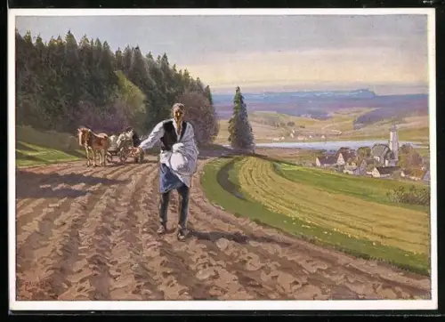 Künstler-AK Paul Hey: Unser täglich Brot