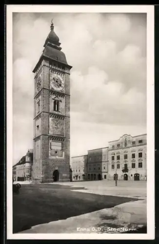 AK Enns /O. D., Partie am Stadtturm