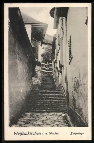 AK Weissenkirchen i. d. Wachau, Blick in die Burgstiege