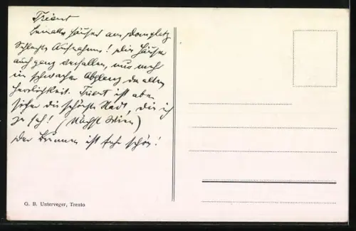 AK Trento / Trient, Case ai portici e fontana del Nettuno