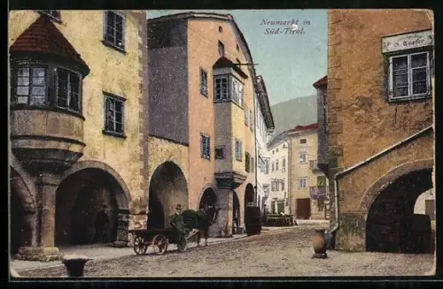 AK Neumarkt a. d. Etsch, Strassenpartie im Ort