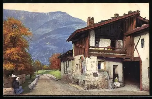 Künstler-AK Photochromie Nr. 3526: Haus mit herbstlichen Bäumen