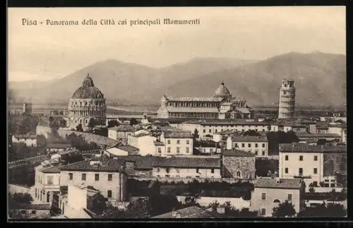 AK Pisa, Panorama della Città coi principali Monumenti