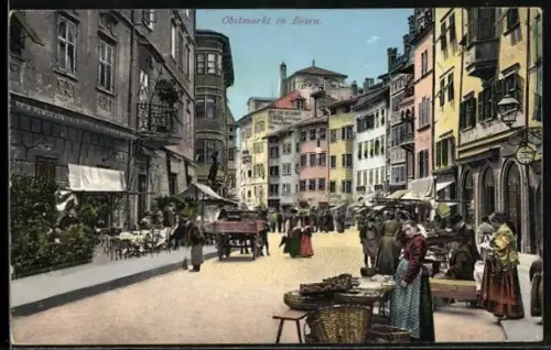 AK Bozen, Blick auf den Obstmarkt