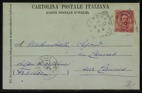 Mondschein-AK Cornigliano, Villa Raggio