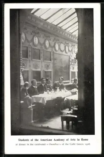 AK Rome, Students of the American Academy of Arts at dinner 1908