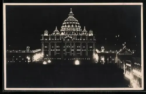 AK Roma, La Luminaris della Basilica di S. Pietro Maggio 1925