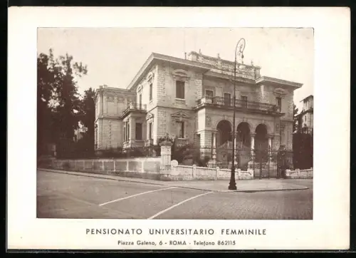 AK Roma, Pensionato Universitario Femminile, Piazza Galeno 6