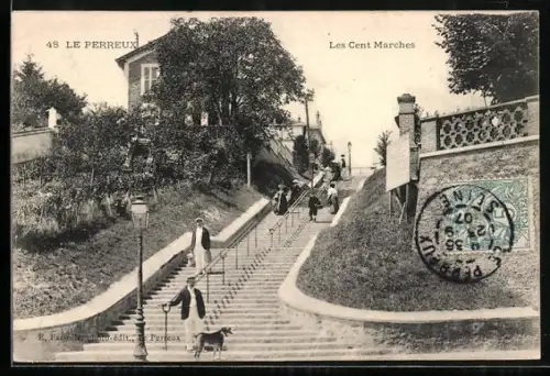 AK Le Perreux, Les Cent Marches, Die 100 Stufen