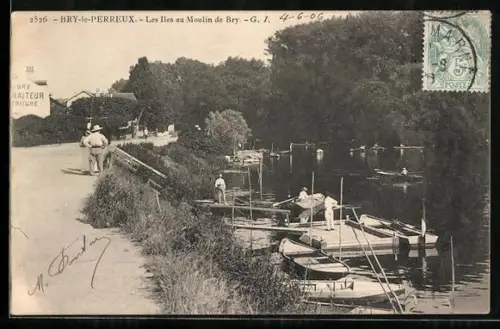 AK Bry-le-Perreux, Les Iles au Moulin de Bry