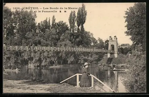 AK Creteil, les Bords de la Marne et la Passerelle
