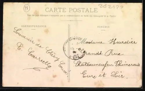 AK Crécy-Couvé, L`Eglise, Partie bei der Kirche