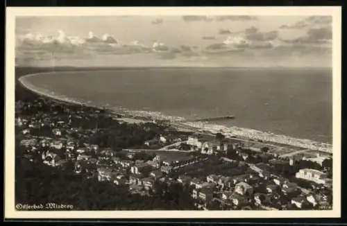 AK Misdroy, Luftbild mit Blick nach dem Meer