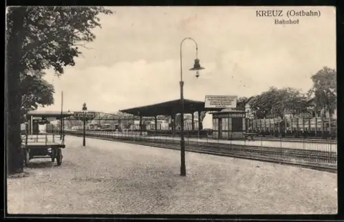 AK Kreuz, Ansicht vom Bahnhof