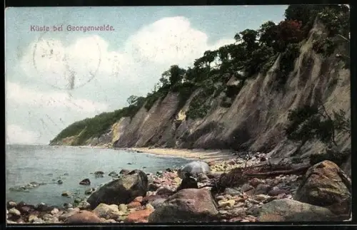 AK Georgenwalde, Blick auf die Küste