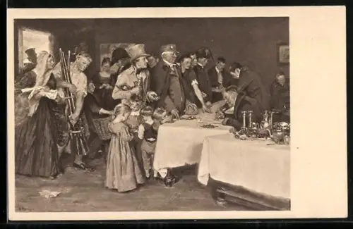 Künstler-AK Gold gab ich für Eisen! Volksopfer 1813