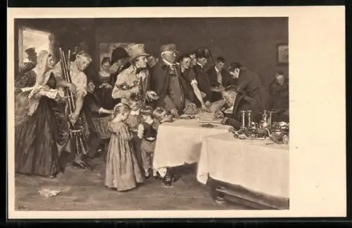 Künstler-AK Gold gab ich für Eisen! Volksopfer 1813