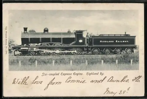 AK Six-coupled Express Engine, Highland Ry., Englische Eisenbahn