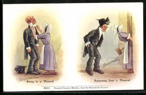 Künstler-AK Cynicus: Going to a Funeral
