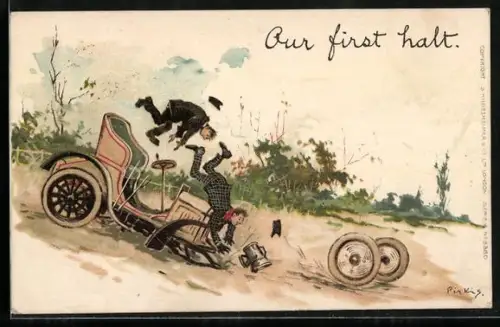AK Autofahrer haben ihren ersten Unfall und verlieren ihre Vorderräder