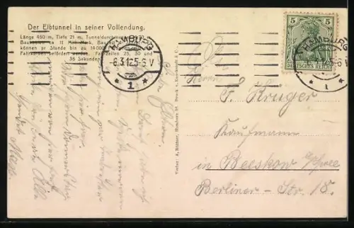 AK Hamburg-St. Pauli, Elbtunnel, Aussen- und Innenansichten