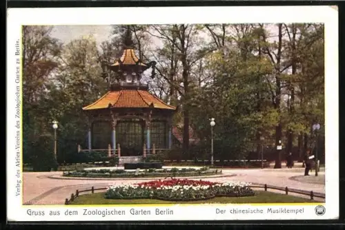 AK Berlin, Zoologischer Garten, Der chinesische Musiktempel