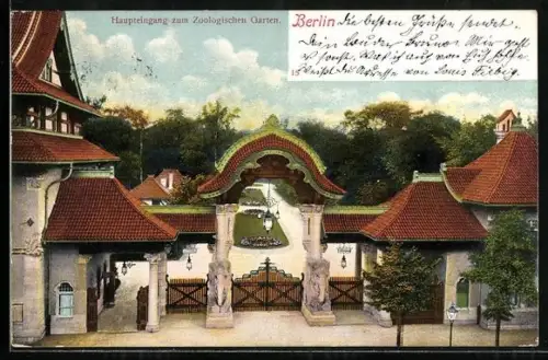AK Berlin, Zoologischer Garten, Haupteingang