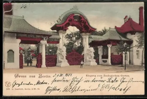 AK Berlin-Charlottenburg, Eingang zum Zoologischen Garten, Elefantenstatuen