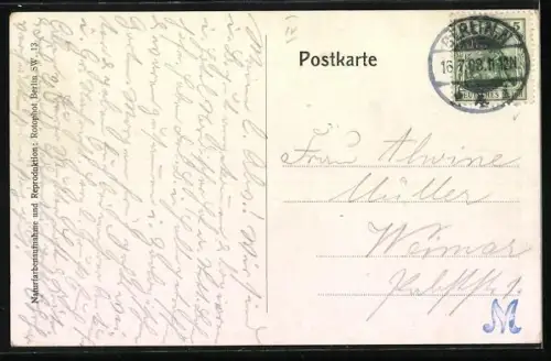 Künstler-AK Berlin, Zoologischer Garten, Teil der Fasanerie