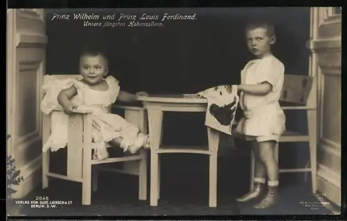AK Prinz Wilhelm und Prinz Louis Ferdinand von Preussen in jungen Jahren