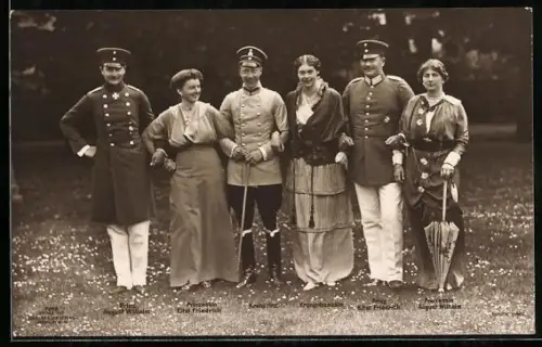 AK Prinz August Wilhelm, Prinzessin Eitel Friedrich und Kronprinz Wilhelm von Preussen