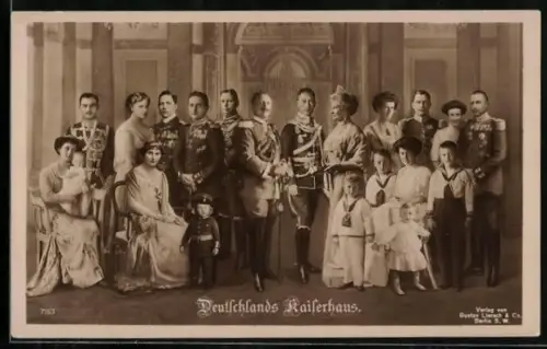 Fotomontage-AK Kaiser Wilhelm II., Deutschlands Kaiserhaus