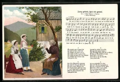 Lied-AK Hilmar Mückenberger: Jung gefreit, hatt nie gereut