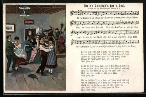 Lied-AK Hilmar Mückenberger: Un d'r Tanzbud'n hot a Loch (Und der Tanzboden hat ein Loch)