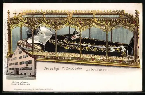 AK Kaufbeuren, Die selige M. Crescentia im Sarkophag, Geburtshaus der sel. M. Crescentia