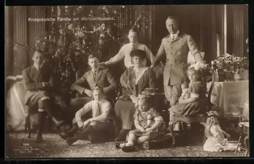 AK Kronprinz Wilhelm von Preussen und seine Familie am Weihnachtsabend