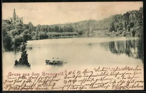 AK Berlin-Grunewald, Blick auf den Schlösschensee und Schloss