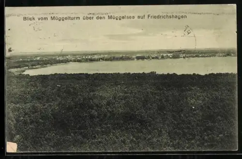 AK Friedrichshagen, Blick vom Müggelturm über den Müggelsee