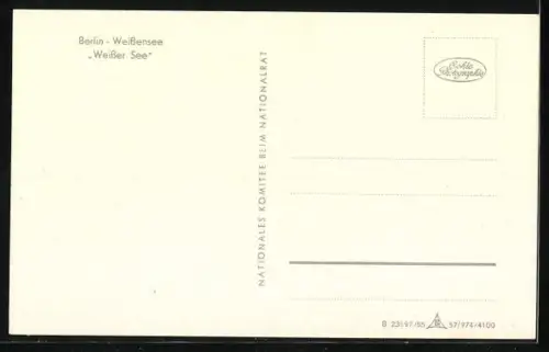 AK Berlin-Weissensee, Weisser See, Ruderboote, Uferansicht