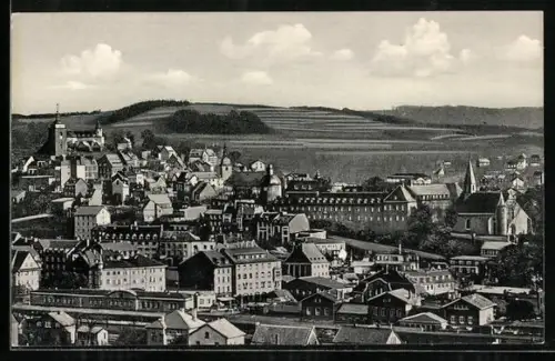 AK Siegen i. W., Stadtansicht mit Kirche und Schloss