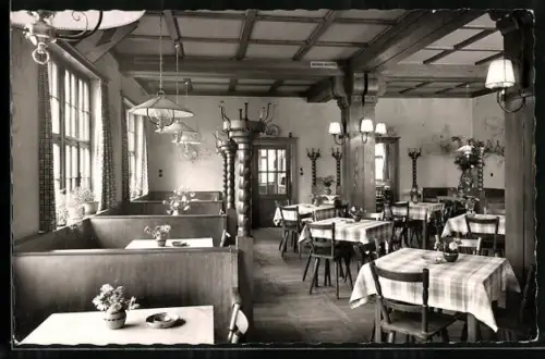 AK Rüdesheim / Rhein, Gasthof Rüdesheimer Bauernstube, Innenansicht