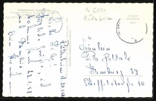 AK Rüdesheim / Rhein, Gasthof Rüdesheimer Bauernstube, Innenansicht